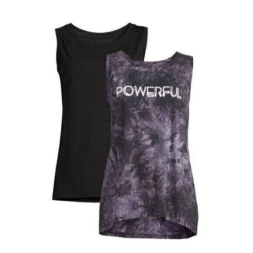 Tie Dye Graphic Tank Top Set Of 2 Womens 3X Gym Workout Top New